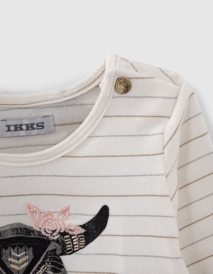 Baby girls’ off-white cow skull T-shirt-4