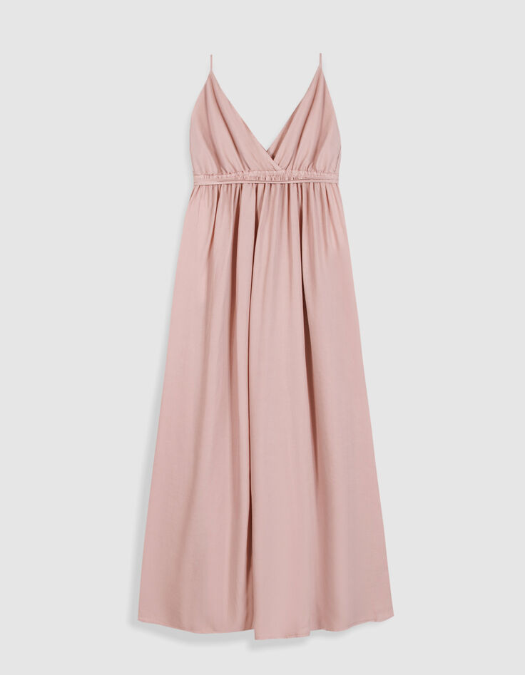 Women's pink long dress with Lyocell&reg; straps-7