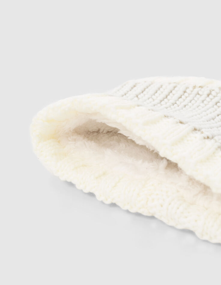Cremewei&szlig;er Stricksnood mit Blitzpatch f&uuml;r Babym&auml;dchen-4