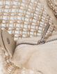 Tas 1440 ecru gehaakt leren fluwelen camel Dames-5