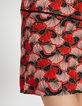 Mohnrotes Kleid mit Blätter-Print I.Code-2