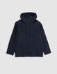 Blaue Jungenwindjacke mit Kapuze, Nylon, faux-uni-4