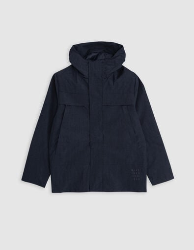 Cortavientos azul capucha nailon falso liso ni&ntilde;o - IKKS