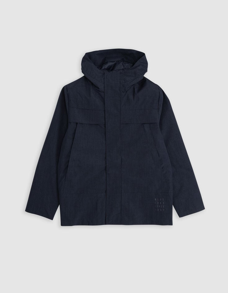 Blaue Jungenwindjacke mit Kapuze, Nylon, faux-uni-4
