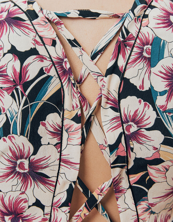 Damenkorsettkleid aus Ecovero&reg;-Viskose mit Tropenprint-4