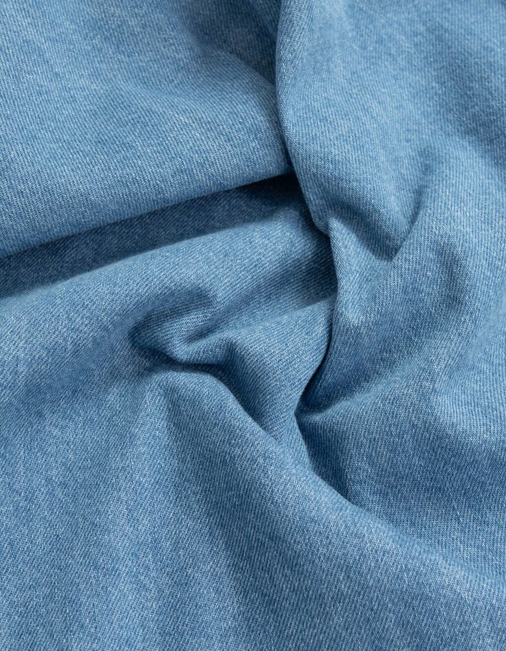 Long open sides waterless denim dress-9 Long open sides waterless denim dress-9