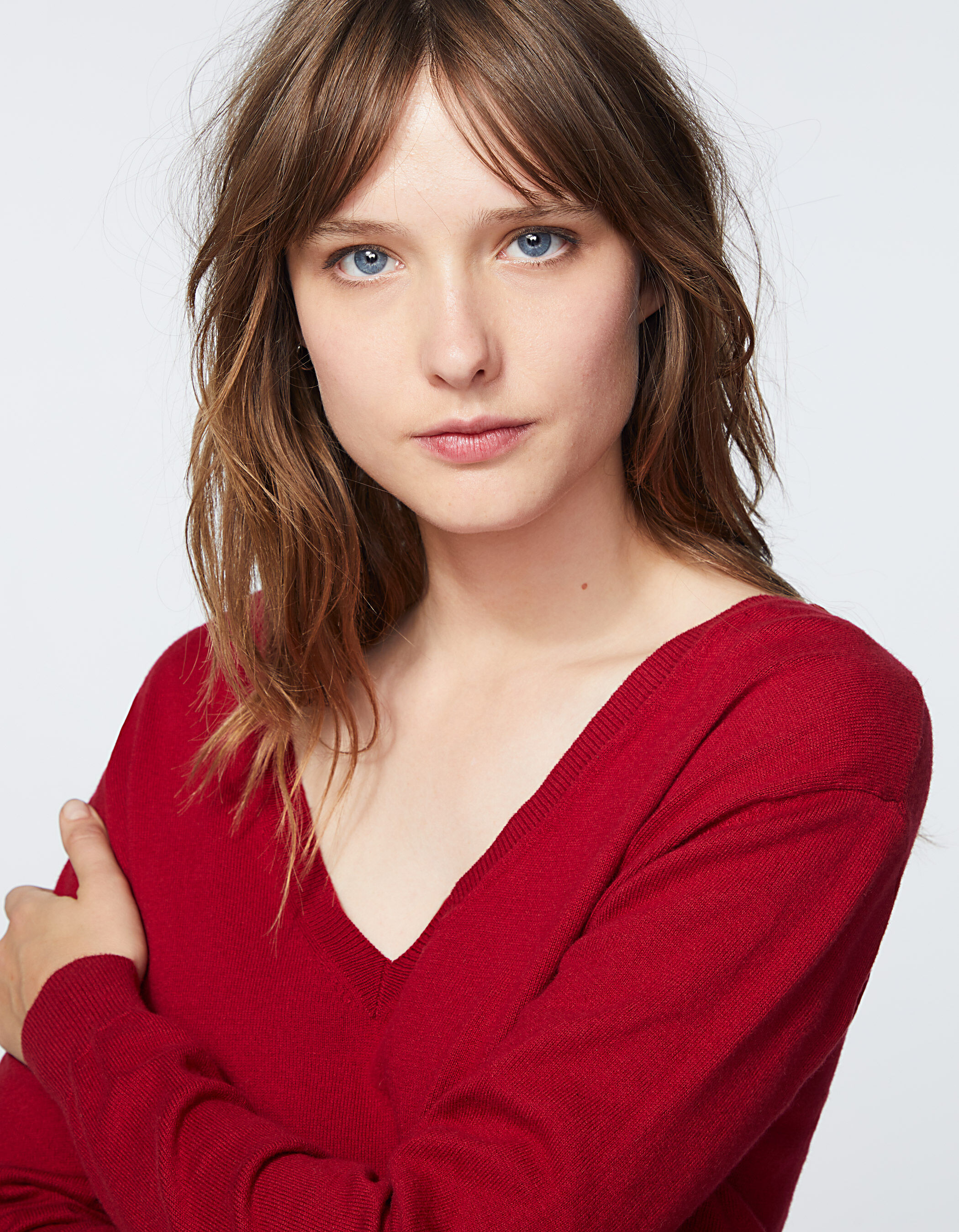 Red cotton sweater women's sales