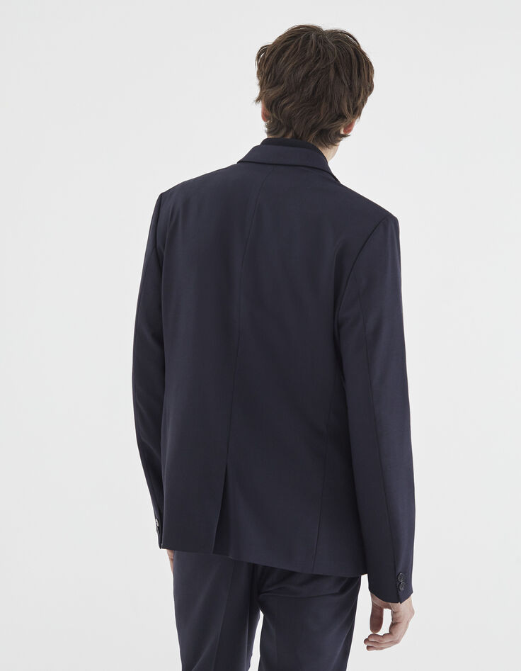 Veste marine knitlook à parmenture URBAN LAB Homme-3 Veste marine knitlook à parmenture URBAN LAB Homme-3