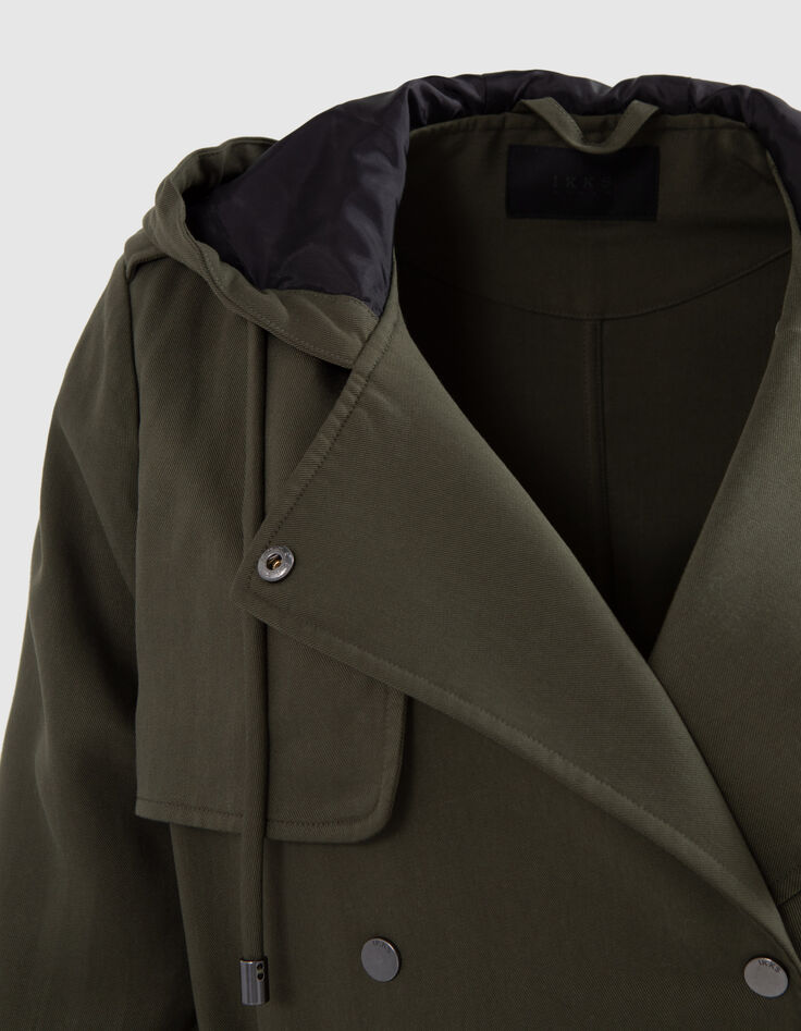 Trench caqui Lyocell® capucha mujer-7