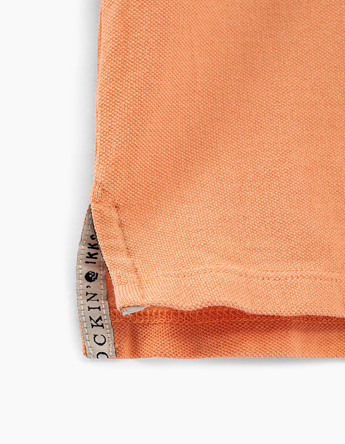 Orangefarbenes Bleached-Jungenpoloshirt mit Print  - IKKS