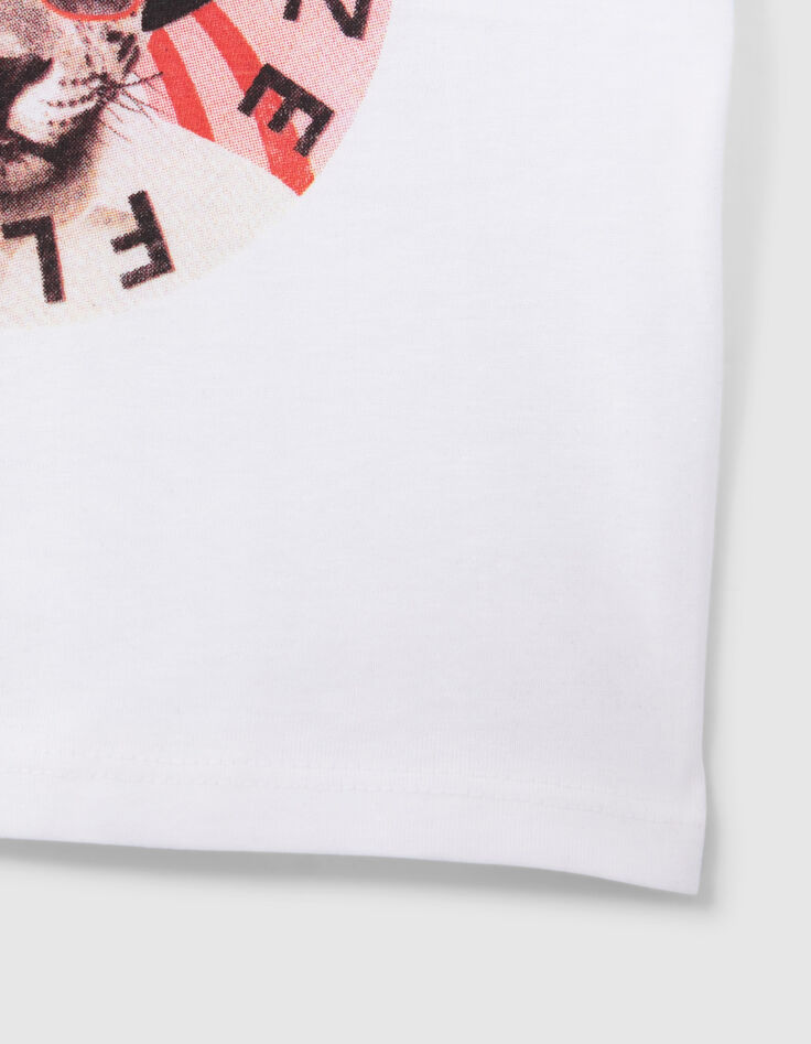 Baby boys' off-white T-shirt with leopard image-4