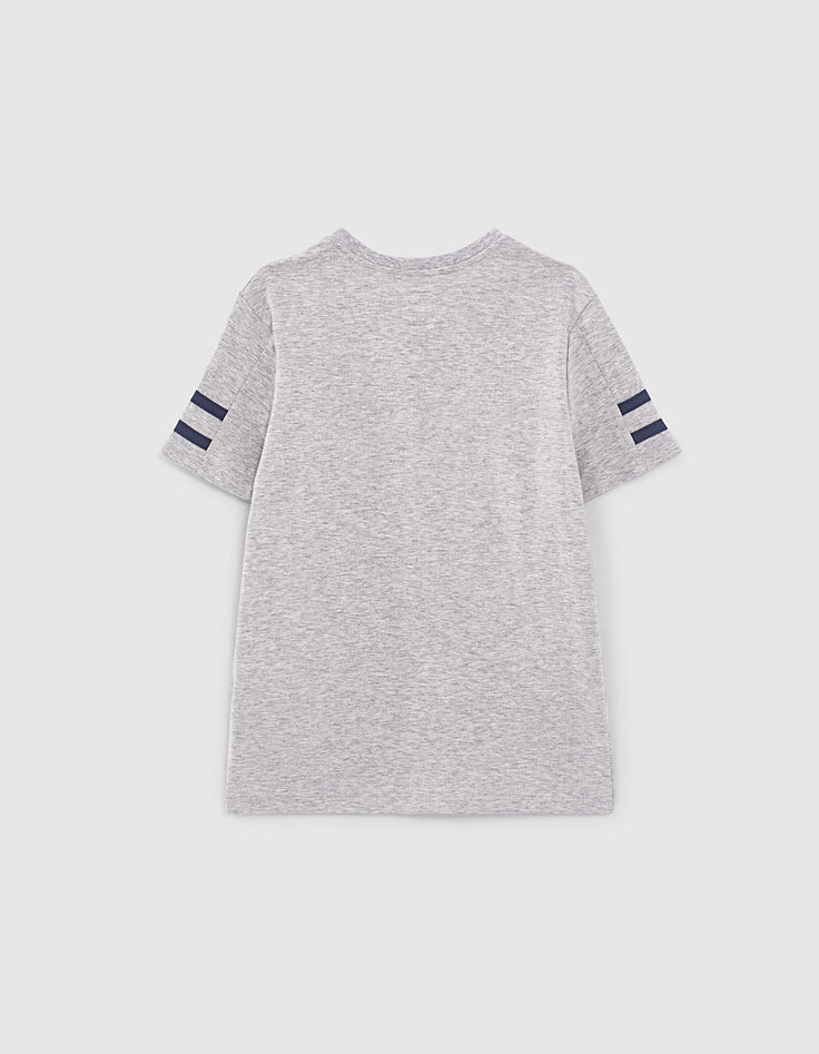 T-shirt gris manches ray&eacute;es navy bio gar&ccedil;on-3