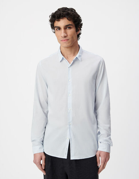 Herren Bio-Baumwoll-Voile Regular Sky Hemd - IKKS