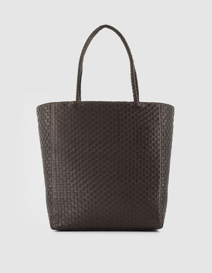 Die Tasche aus gewebtem Leder f&uuml;r Damen in Braun-3