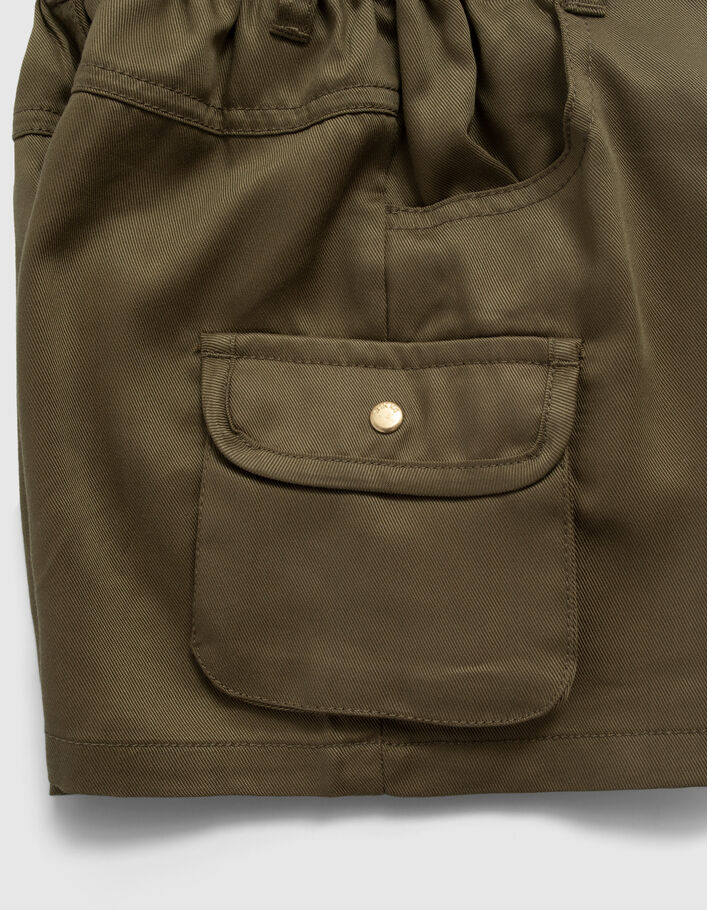 Khaki Mädchencargoshorts aus Lyocell® - IKKS