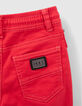 Bermudas vaquero rojo cintura elástica niño-6