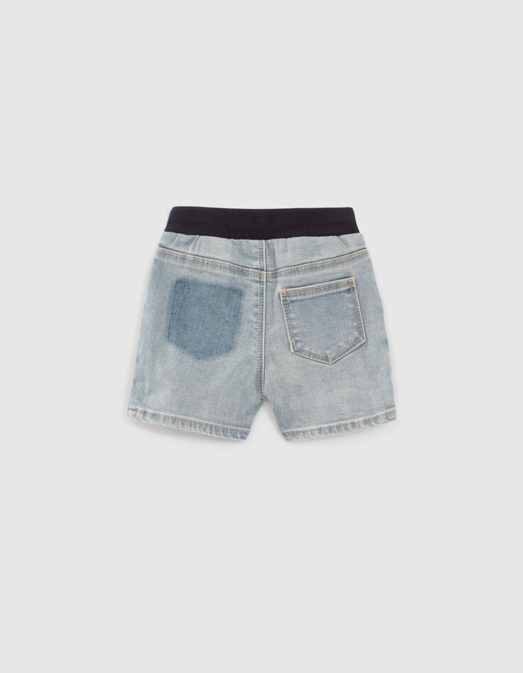 Blaue Bermudas mit Gummizug am Bund für Babyjungen-2