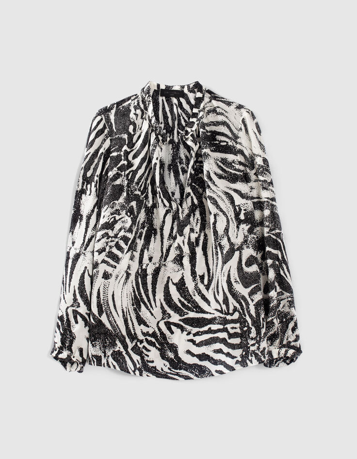 Pure Edition-Women’s ecru zebra print shirt-4 Pure Edition-Women’s ecru zebra print shirt-4