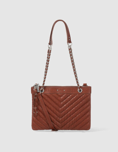 Damen-Clutch 1440 Reporter aus Leder in Orange - IKKS