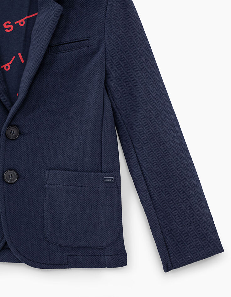 Navy tricot colbert jongens-4