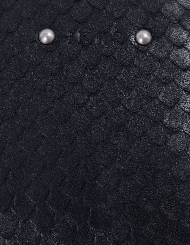 Women's 1440 Banker schwarzes Leder mit Pythonprägung-6
