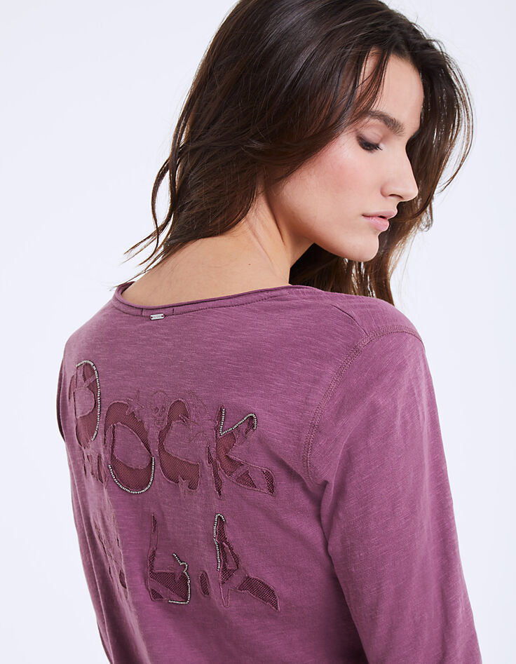 Tee-shirt parme visuel dos "Rock in L.A" femme-5