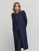 Women's long navy pea coat-2