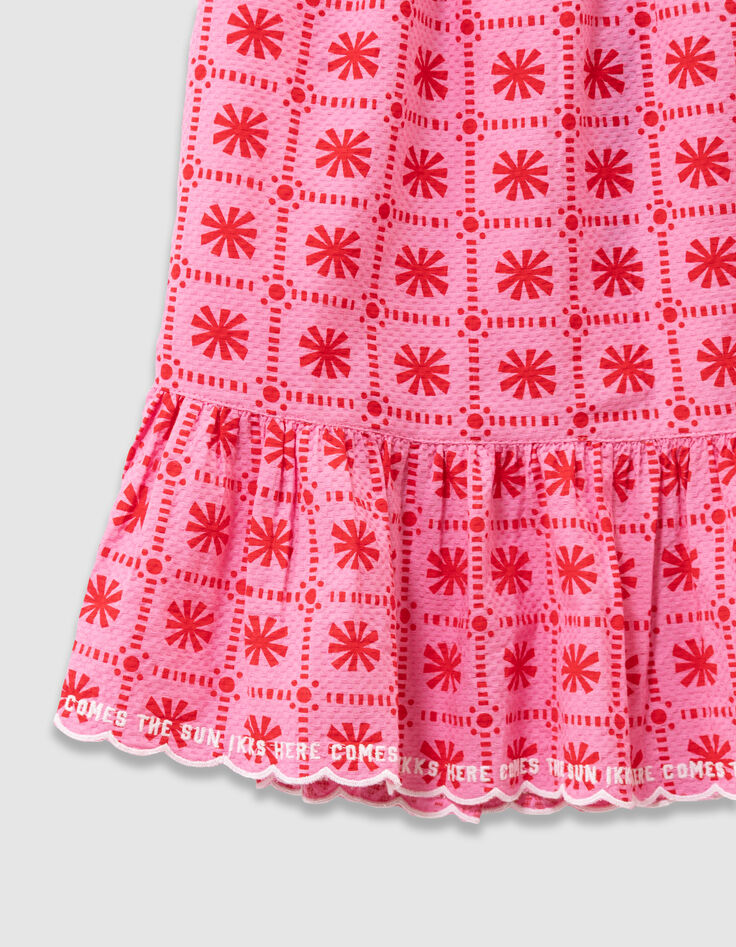 Girls’ pink graphic print dress-6 Girls’ pink graphic print dress-6