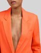Orangefarbener Damenblazer aus Baumwolle und Leinen-4