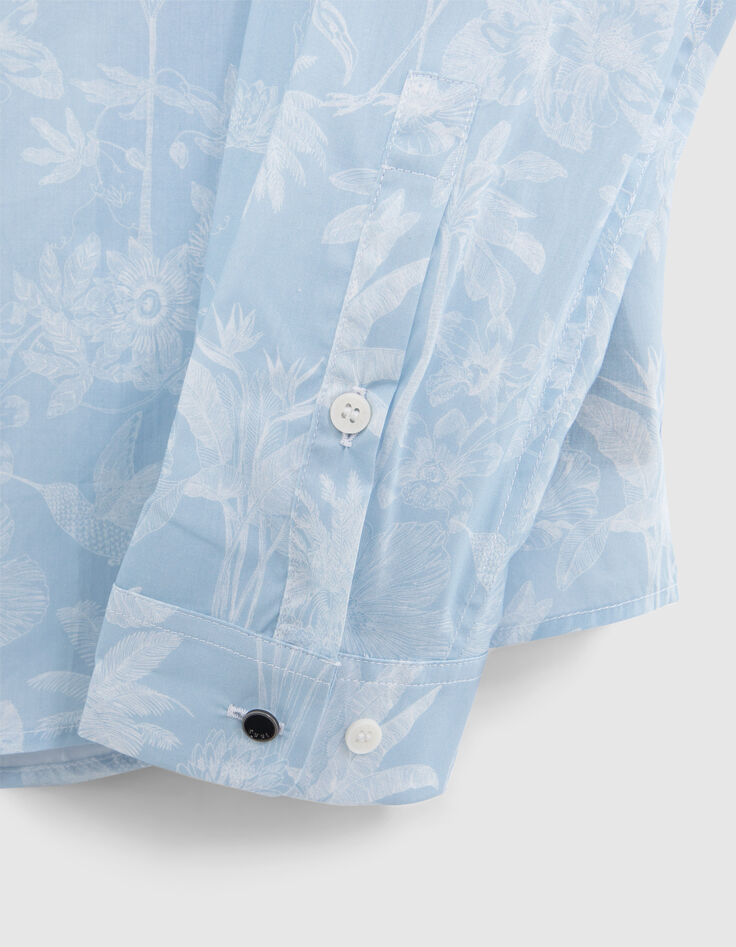 Men&rsquo;s sky tropical motif Liberty fabric SLIM shirt-5