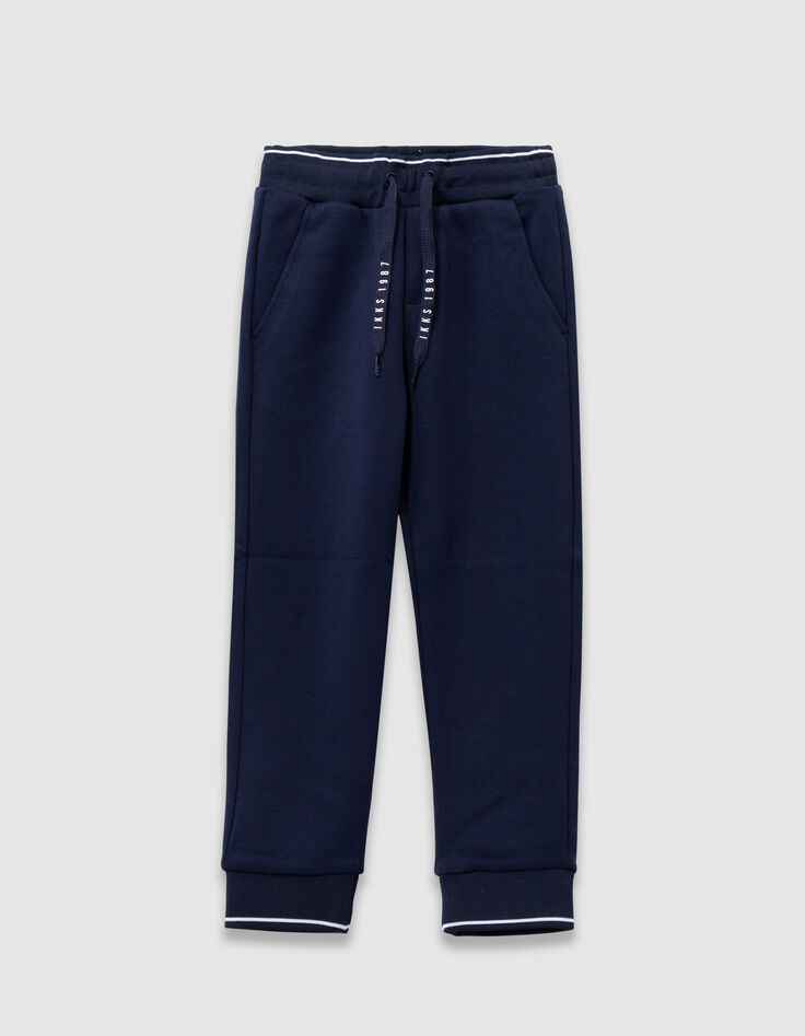 Pantalon de jogging marine typo cordons garçon-4 Pantalon de jogging marine typo cordons garçon-4