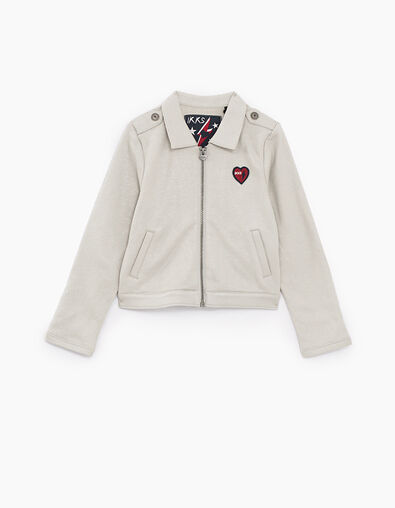 Girls’ silver bikers-style cardigan - IKKS