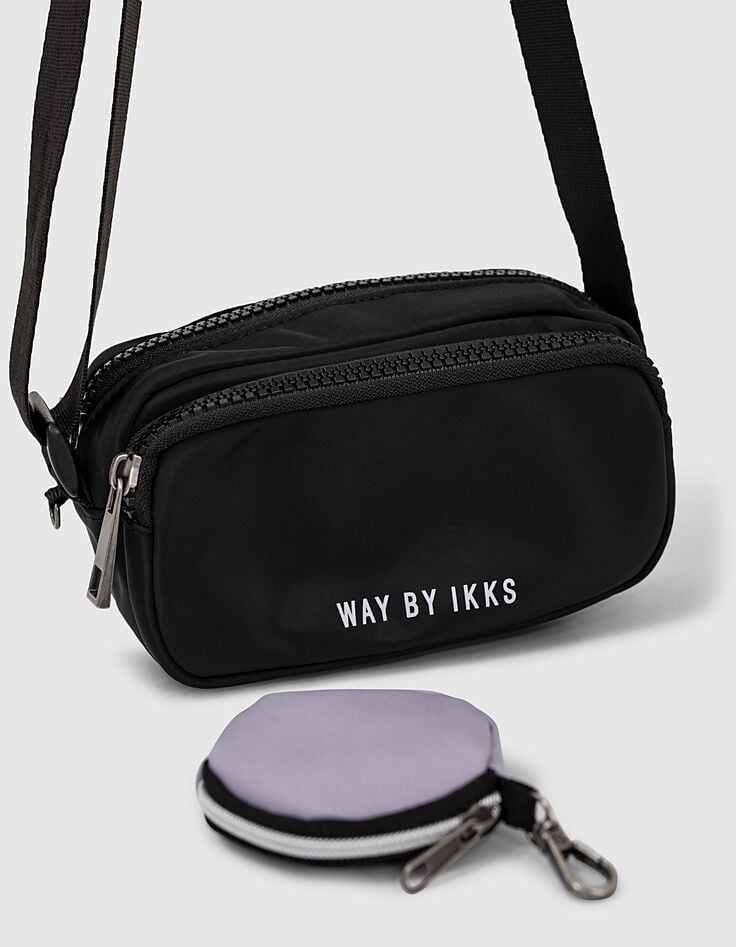 Sac banane 2 en 1 noir avec porte-monnaie fille-4
