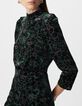 Robe noire imprimé cachemire baroque velours dévoré Femme-4