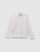 Girls’ 2-in-1 navy velvet dress and white T-shirt-8