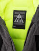 Grijze parka fluogroene voering jongens-7