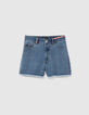 Shorts vaqueros azul waterless hilos bordados ni&ntilde;a-1