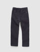 Marineblaue Jungen-Jogginghose mit Hahnentrittmuster-4