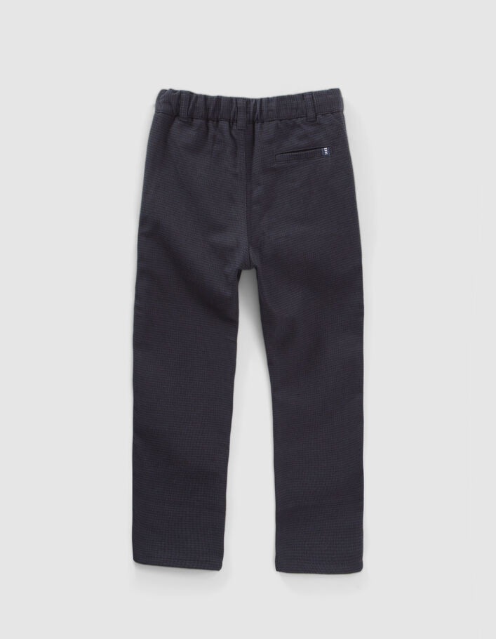 Marineblaue Jungen-Jogginghose mit Hahnentrittmuster-5