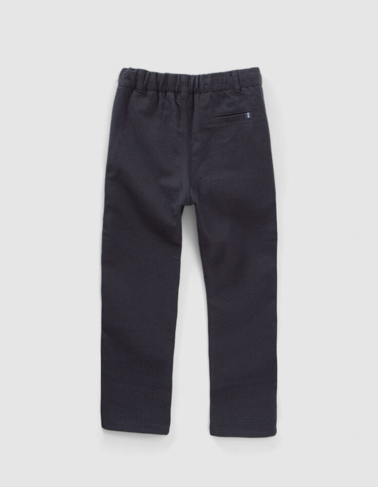 Marineblaue Jungen-Jogginghose mit Hahnentrittmuster-4