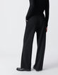 Schwarze Hose mit weitem Bein für Damen-4