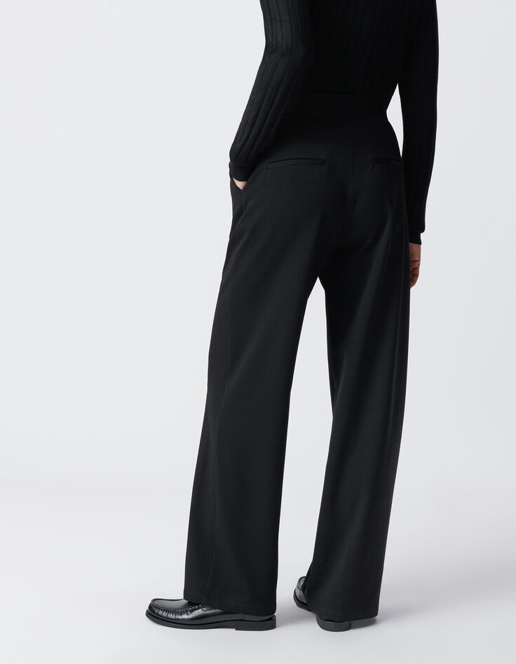 Schwarze Hose mit weitem Bein für Damen-4