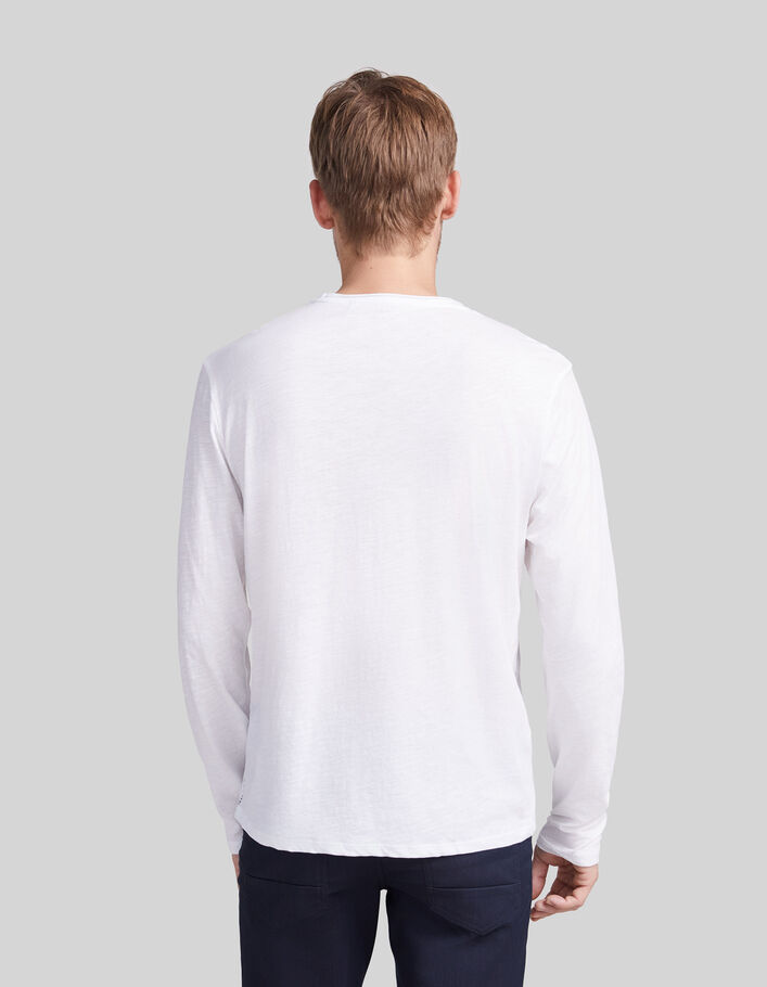 Camiseta L'Essentiel blanca cuello redondo manga larga Hombre - IKKS