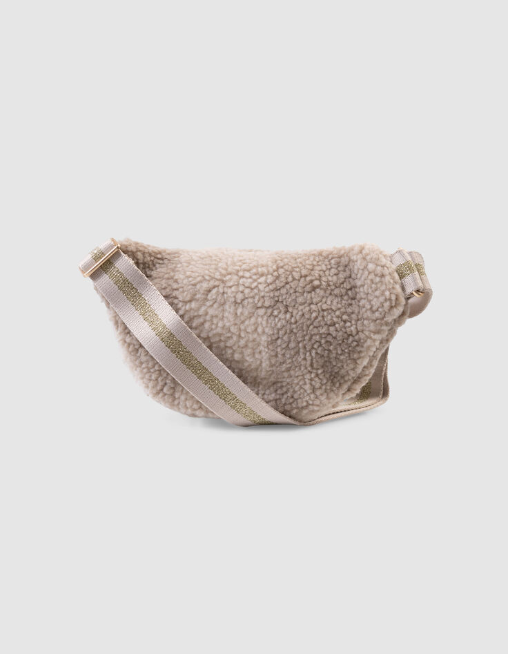 Beige heuptasje sherpa ruiten meisjes-3