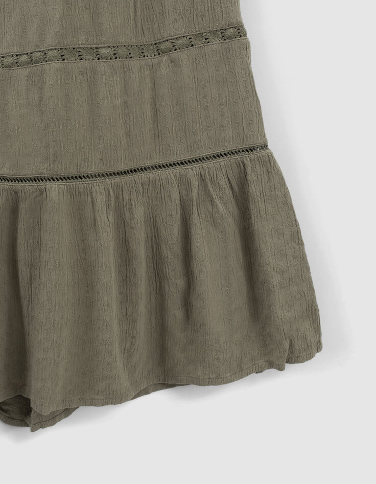 Falda larga verde Ecovero&trade; encaje ni&ntilde;a-5