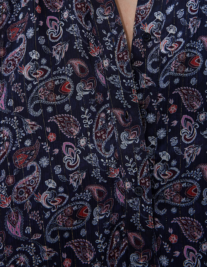 Rechte voile jurk met metallic paisleyprint-4