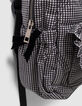 Girls’ black rucksack with ecru gingham, ruffled details-5