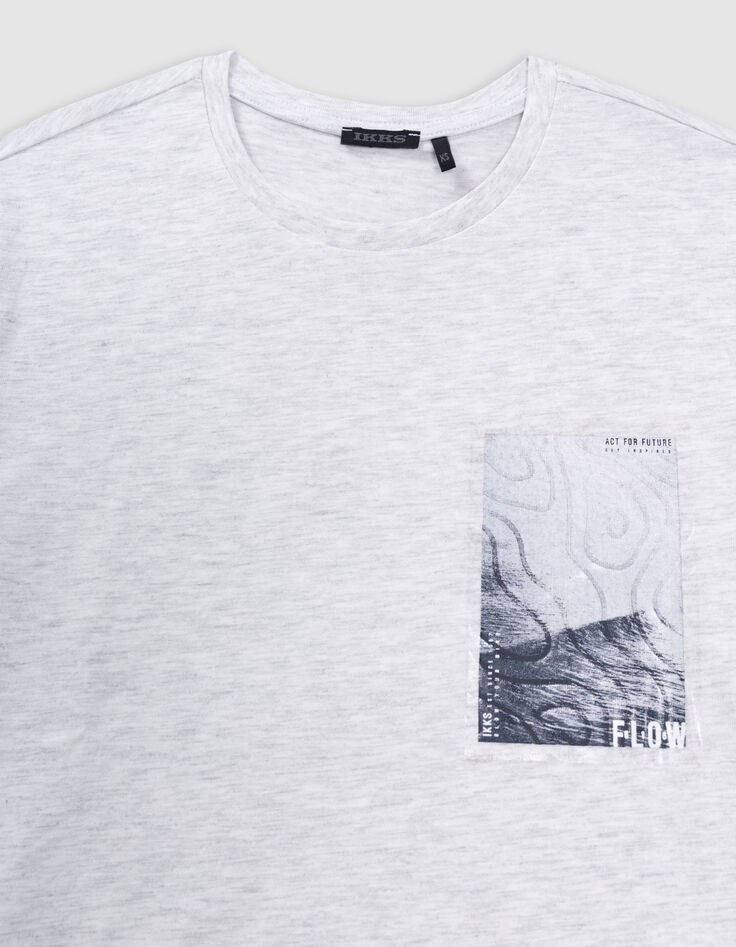 T-shirt gris coton bio patch ondes marines garçon-6