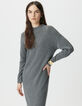 Robe pull grise tricot torsades placées Femme-4 Robe pull grise tricot torsades placées Femme-4