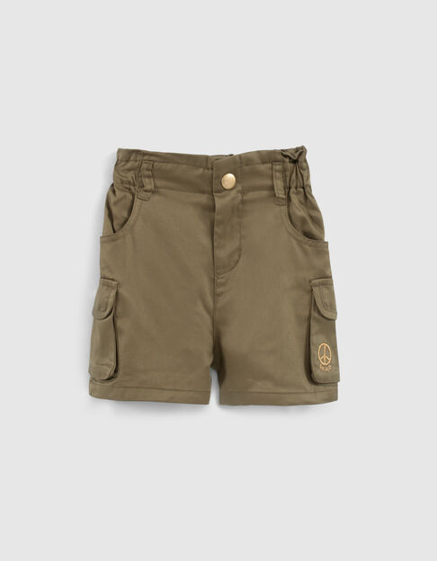 Kaki battleshort in Lenzing™ Tencel Lyocell™meisjes